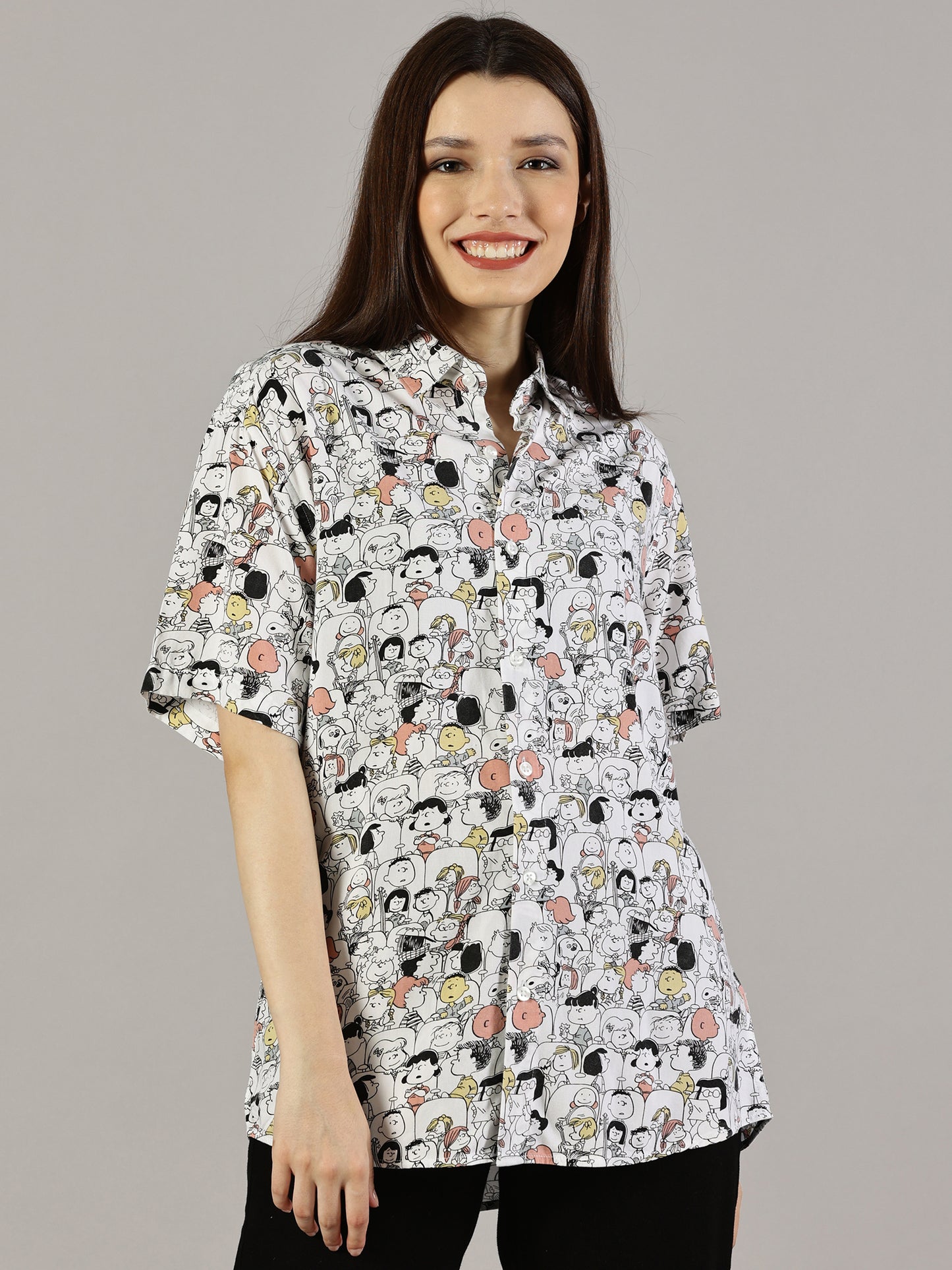 Comic Craze Half-Sleeve Oversized Shirt