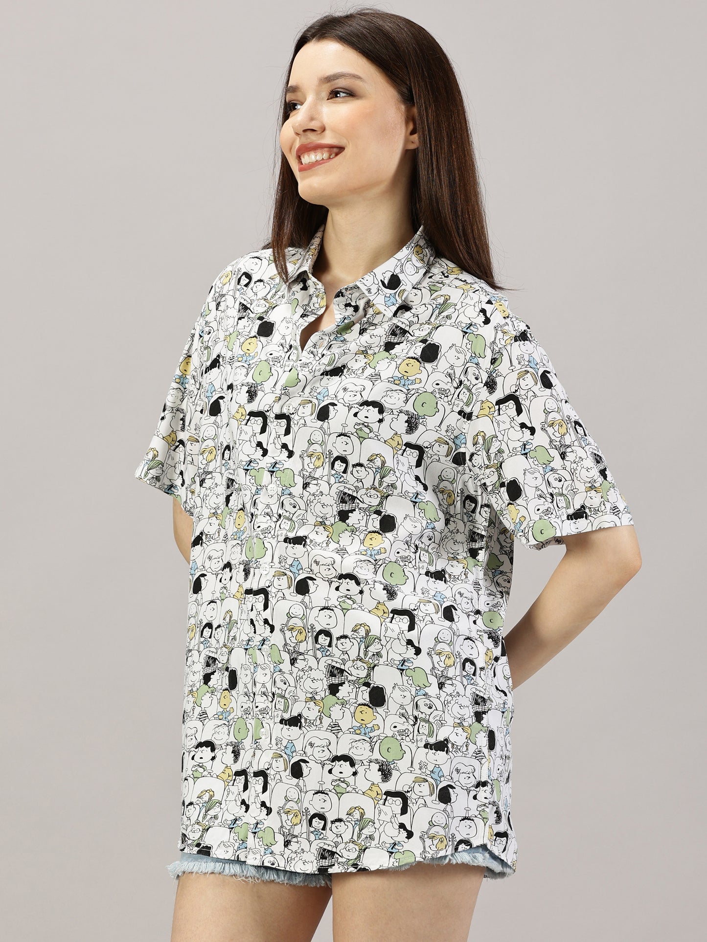 Comic Burst Half-Sleeve Oversized Shirt