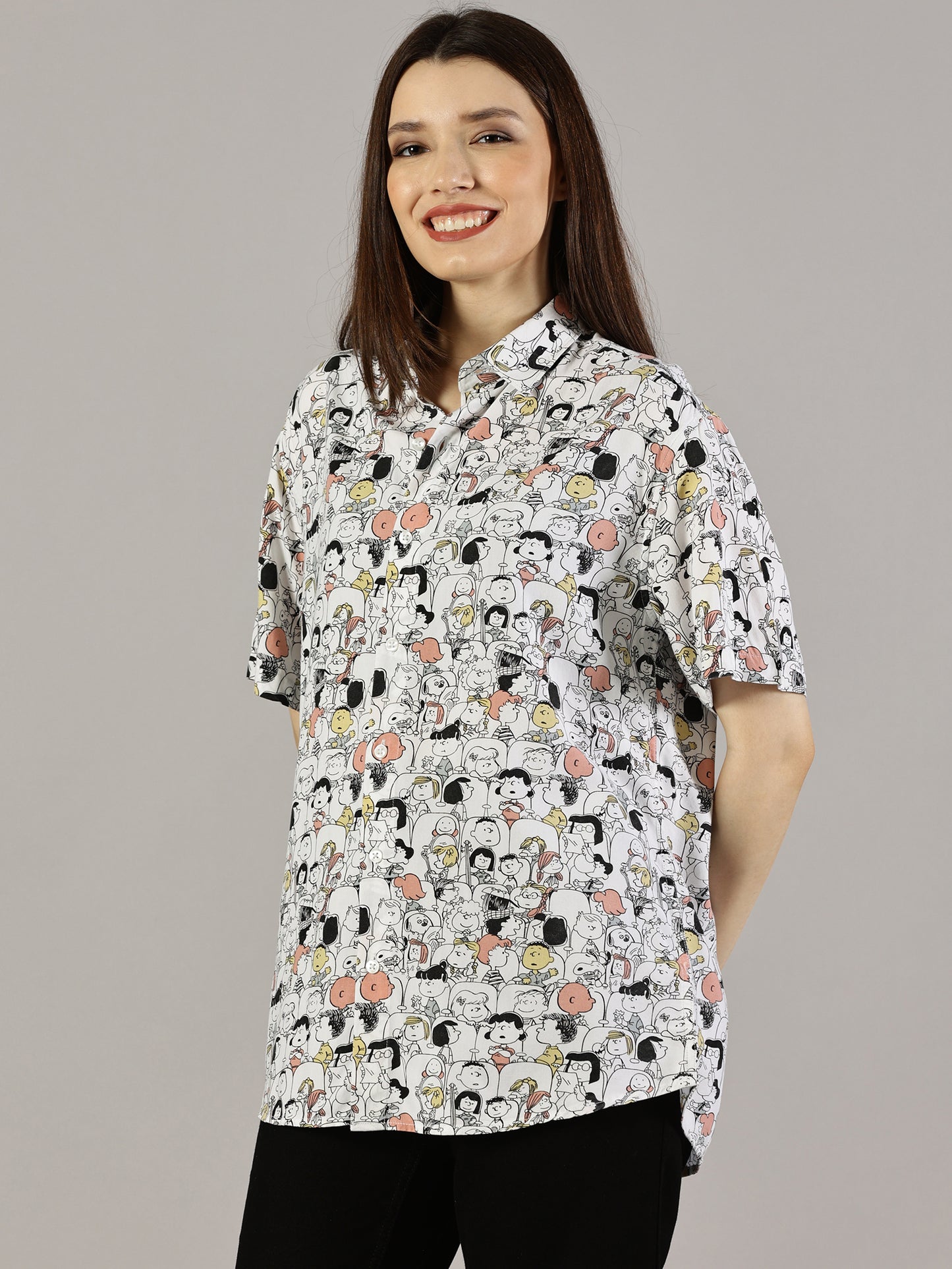 Comic Craze Half-Sleeve Oversized Shirt
