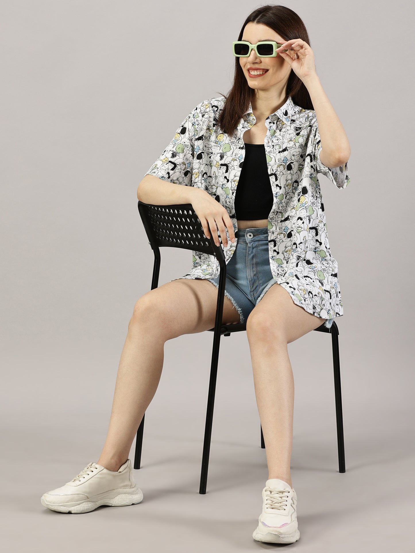 Comic Burst Half-Sleeve Oversized Shirt