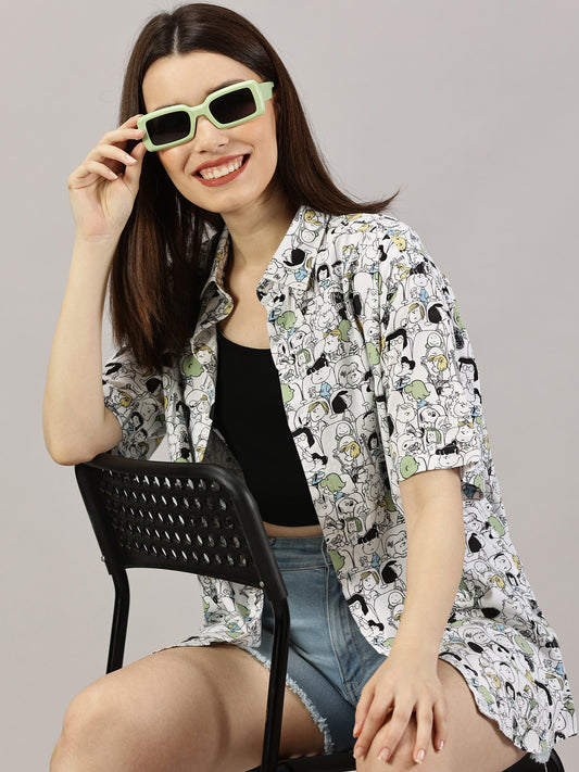 Comic Burst Half-Sleeve Oversized Shirt