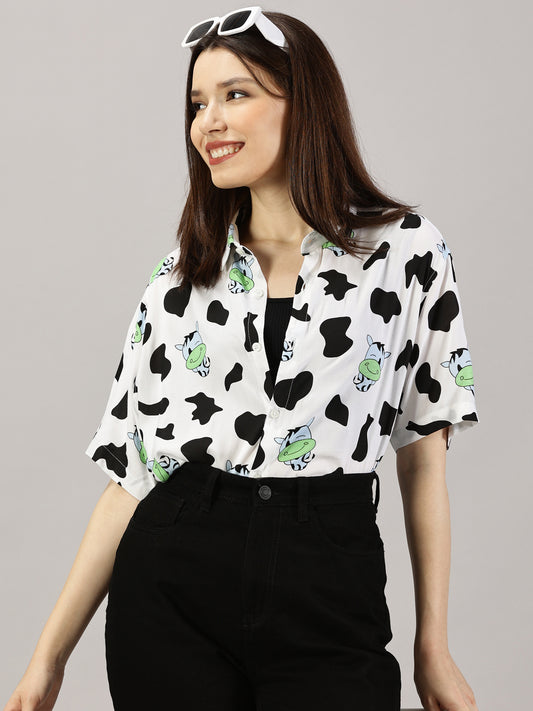 Moo-dorable Half Sleeve Oversized Shirt