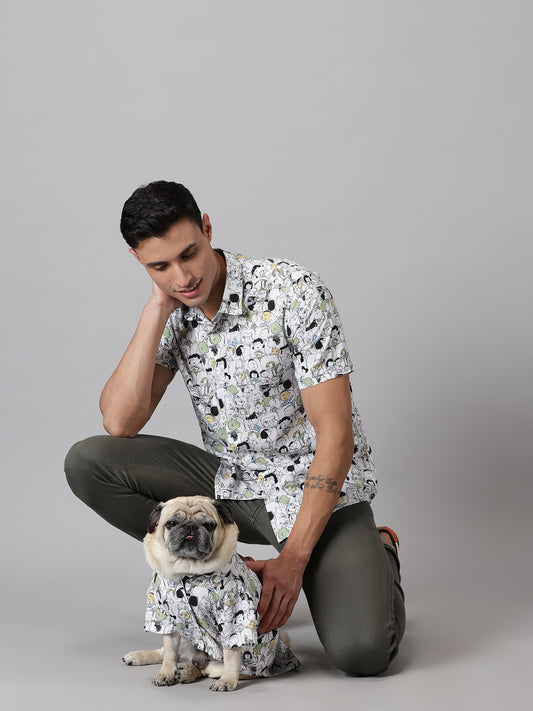 Comic Burst Human & Dog Shirt Combo