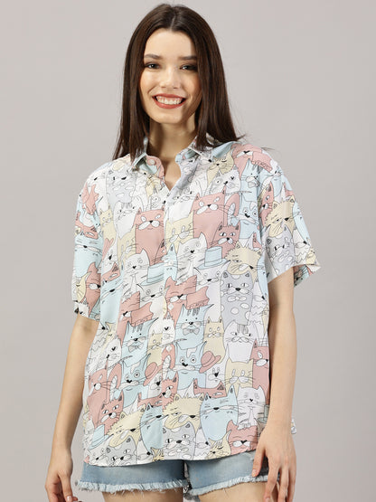 Graphic Glee Half-leeve Casual Shirt