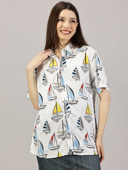 Nautical Odyssey Half-Sleeve Casual Shirt