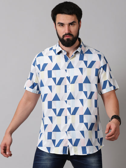 Minimalist Geometry Half-Sleeve Shirt