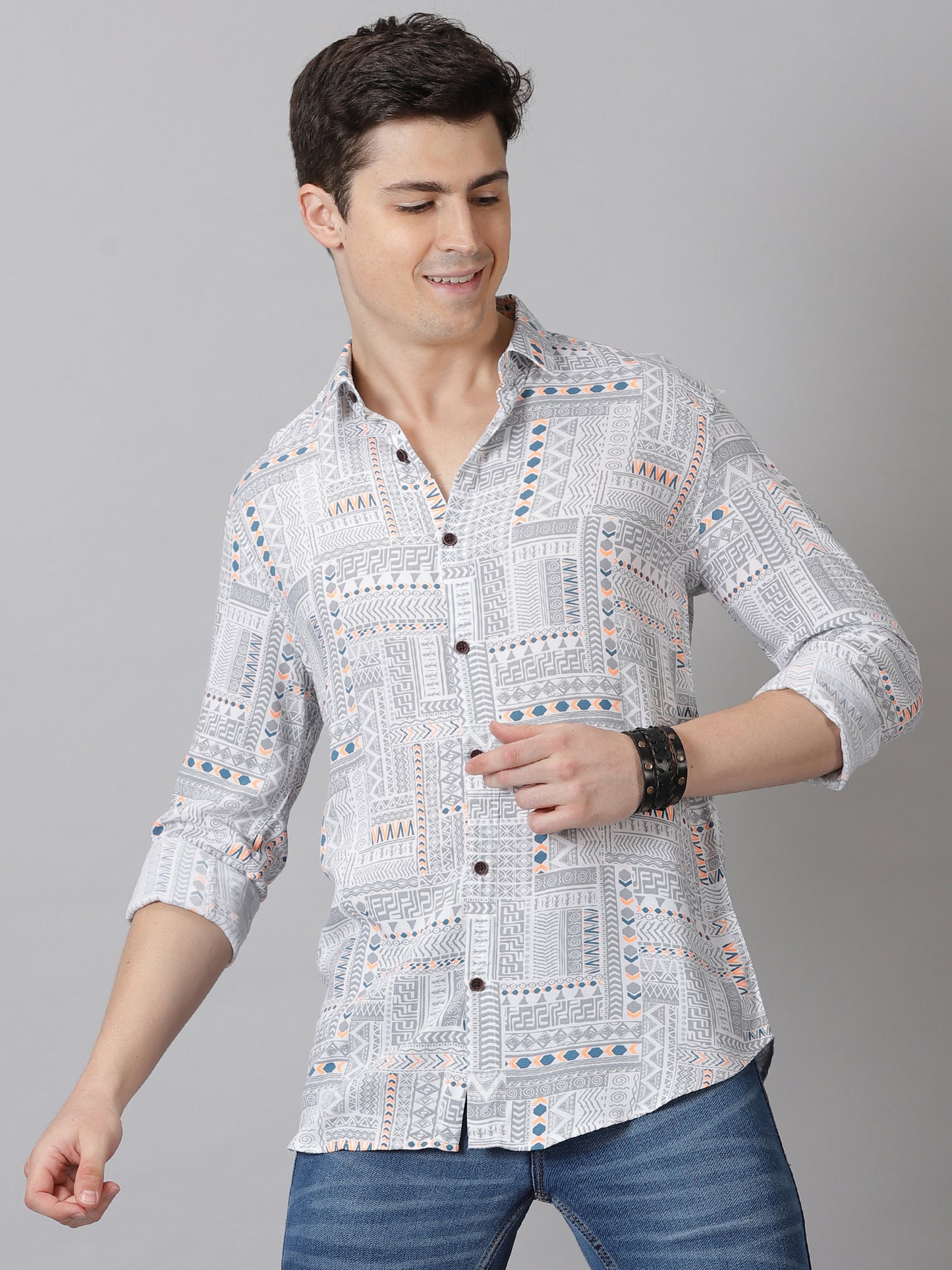 Intricate Matrix Full-Sleeve Casual Shirt