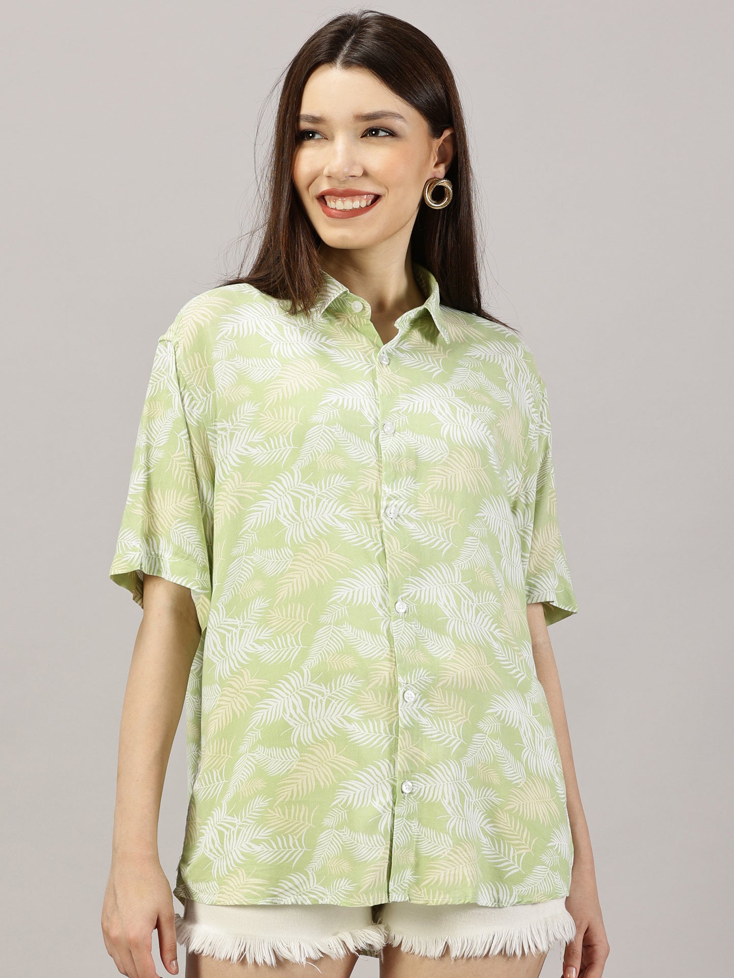 Green Botanics Half-Sleeve Casual Shirt