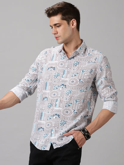 Mandala Canvas Full-Sleeve Casual Shirt