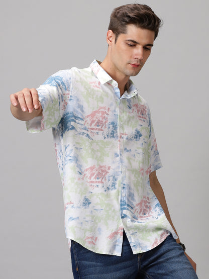 Radiant Scatter Half-Sleeve Casual Shirt