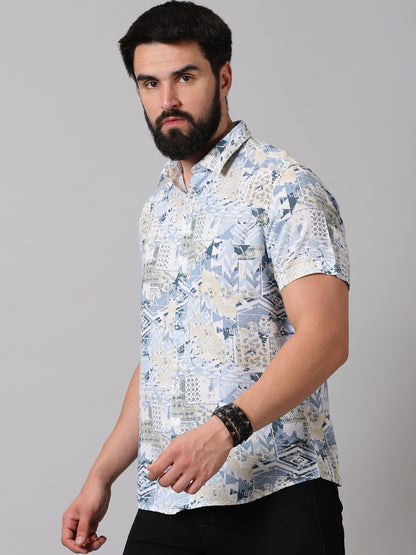 Contemporary Print Half-Sleeve Shirt