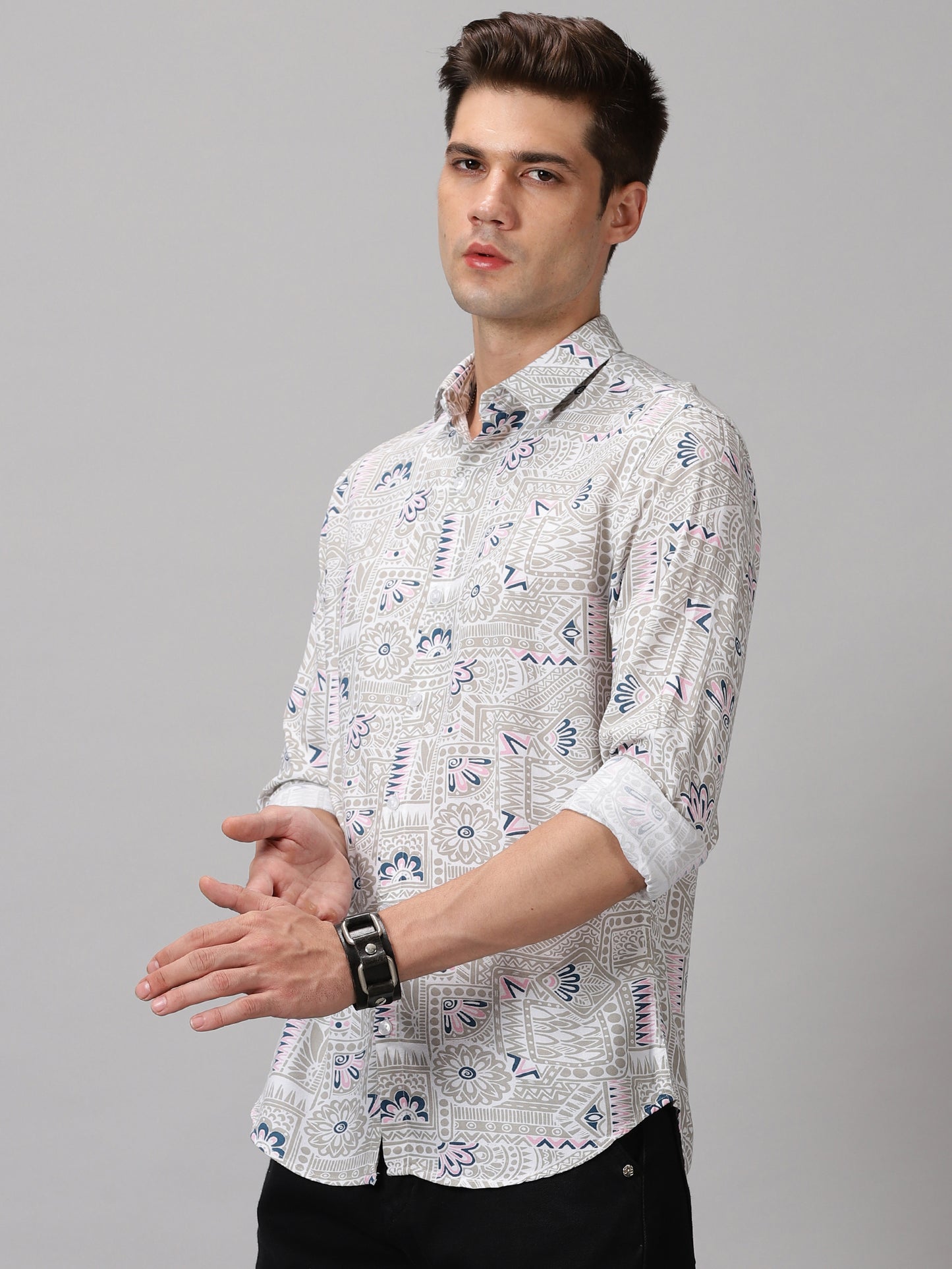 Intricate Mandala Fll-Sleeve Casual Shirt