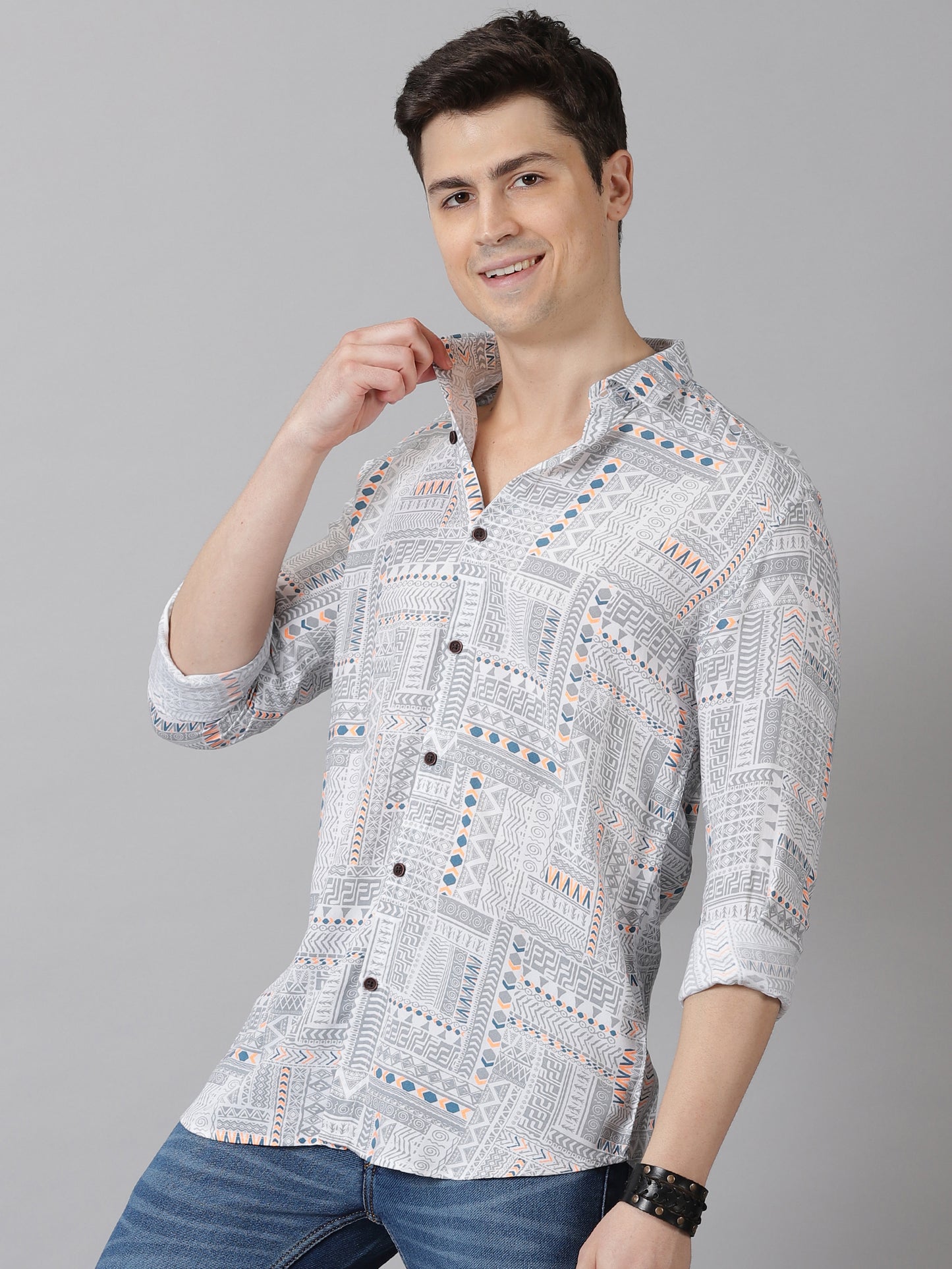 Intricate Matrix Full-Sleeve Casual Shirt