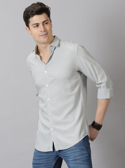 Grey Mist Full-Sleeve Casual Shirt