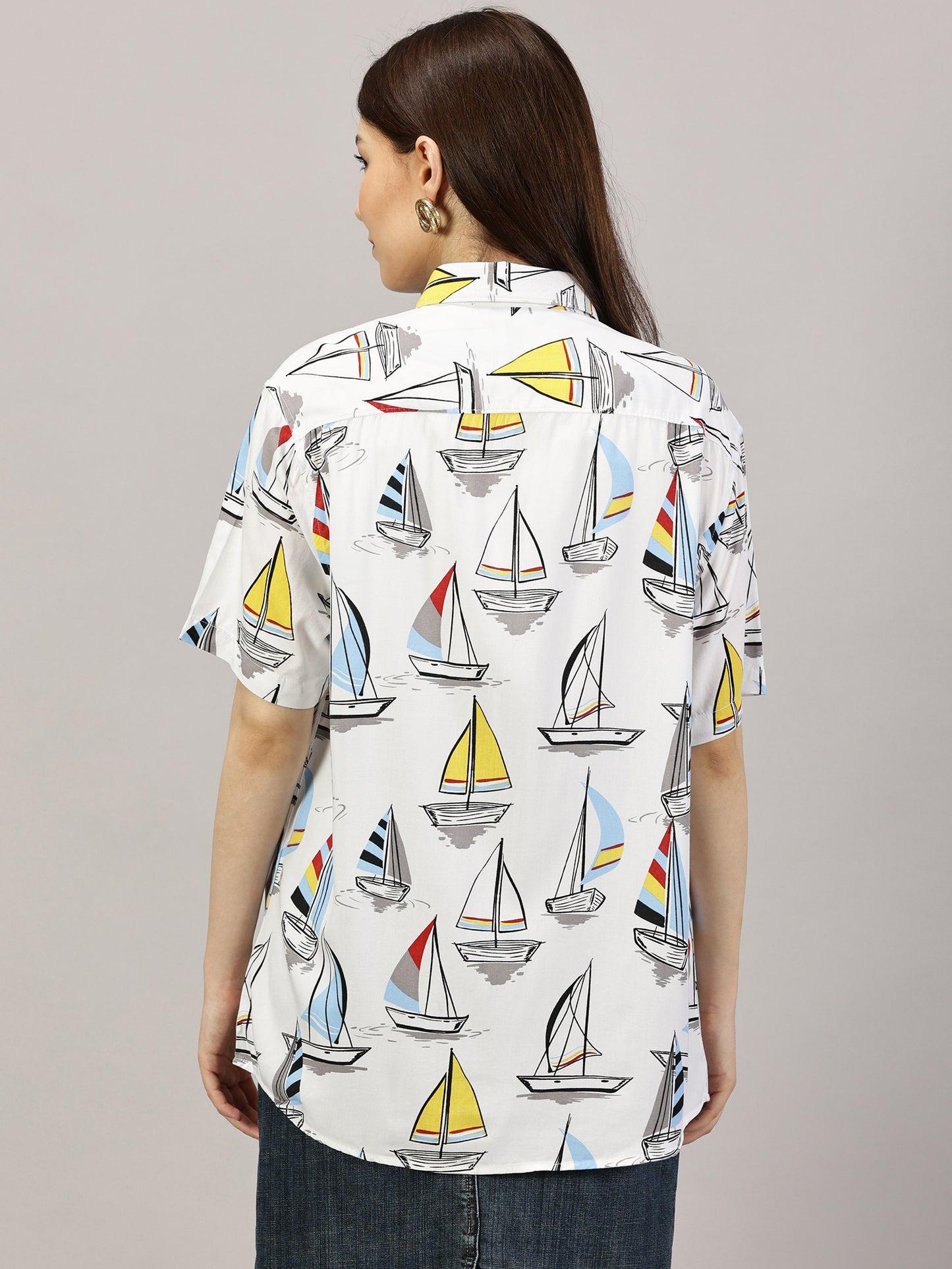 Nautical Odyssey Half-Sleeve Casual Shirt