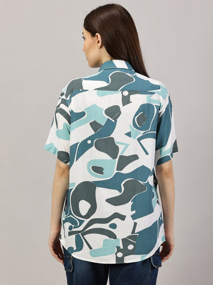 Vibrant Palette Half-Sleeve Oversized Shirt