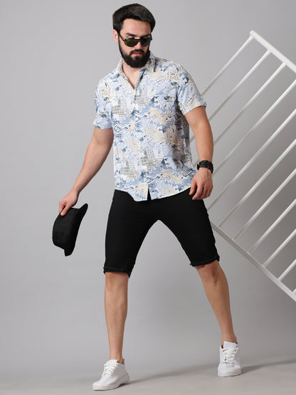 Contemporary Print Half-Sleeve Shirt