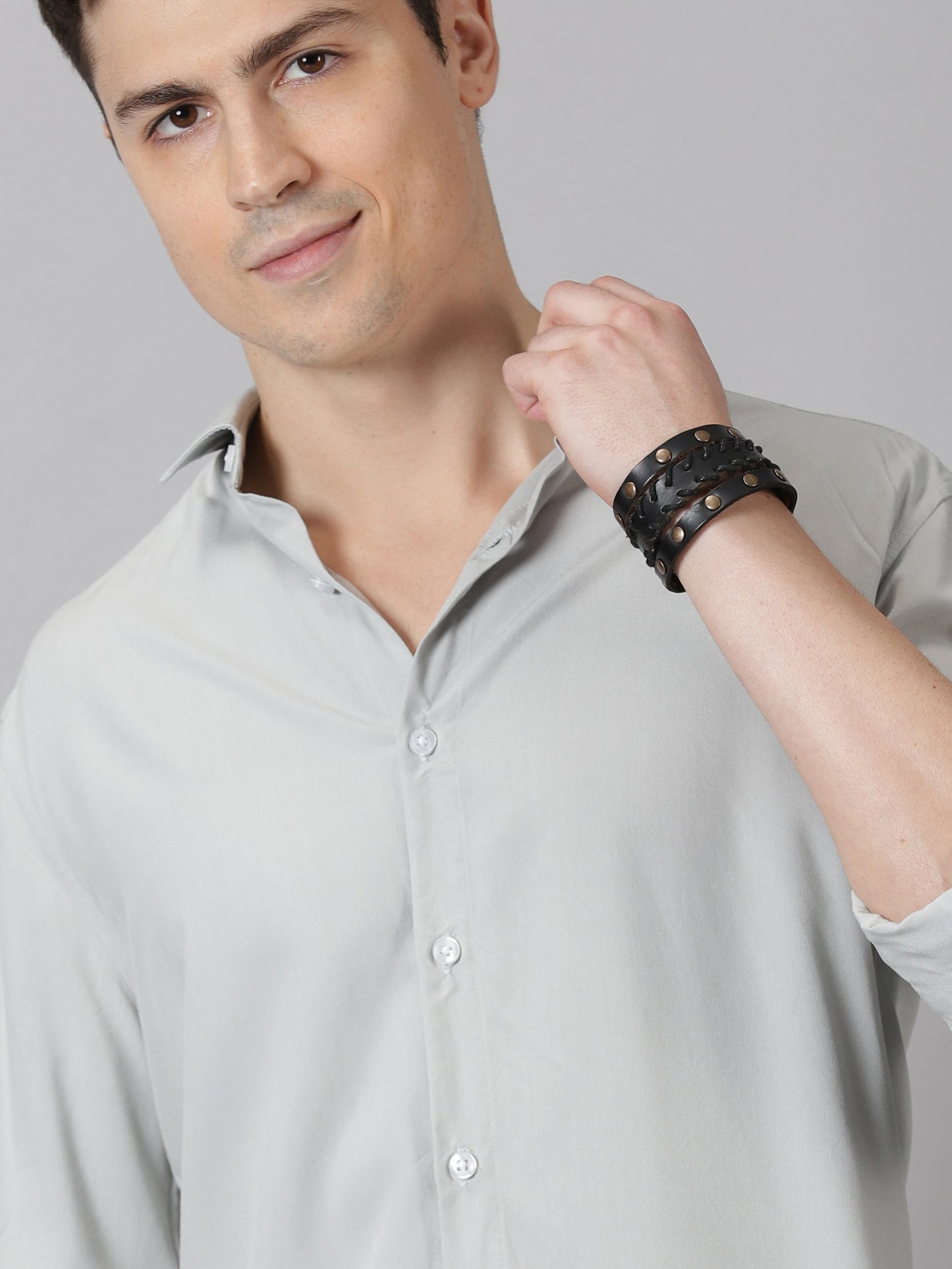 Grey Mist Full-Sleeve Casual Shirt