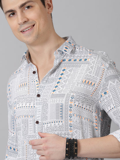 Intricate Matrix Full-Sleeve Casual Shirt