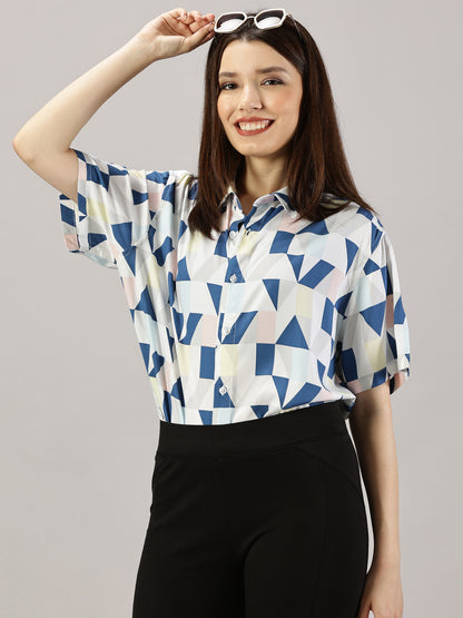 Minimalist Geometry Half-Sleeve Shirt