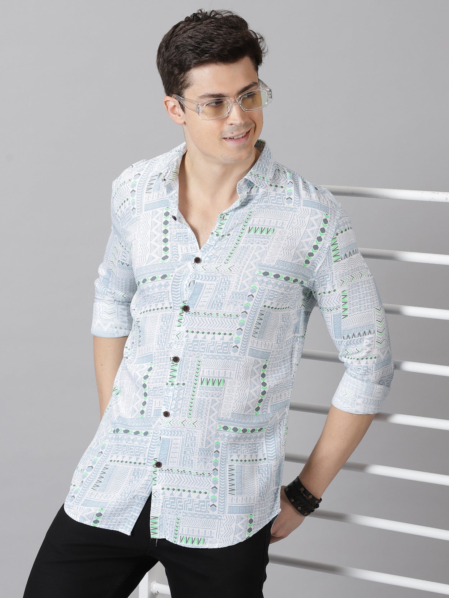 Vibrant Mosaic Full-Sleeve Casual Shirt