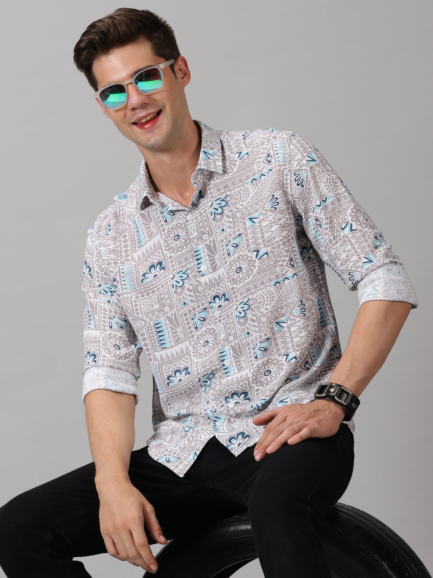 Mandala Canvas Full-Sleeve Casual Shirt