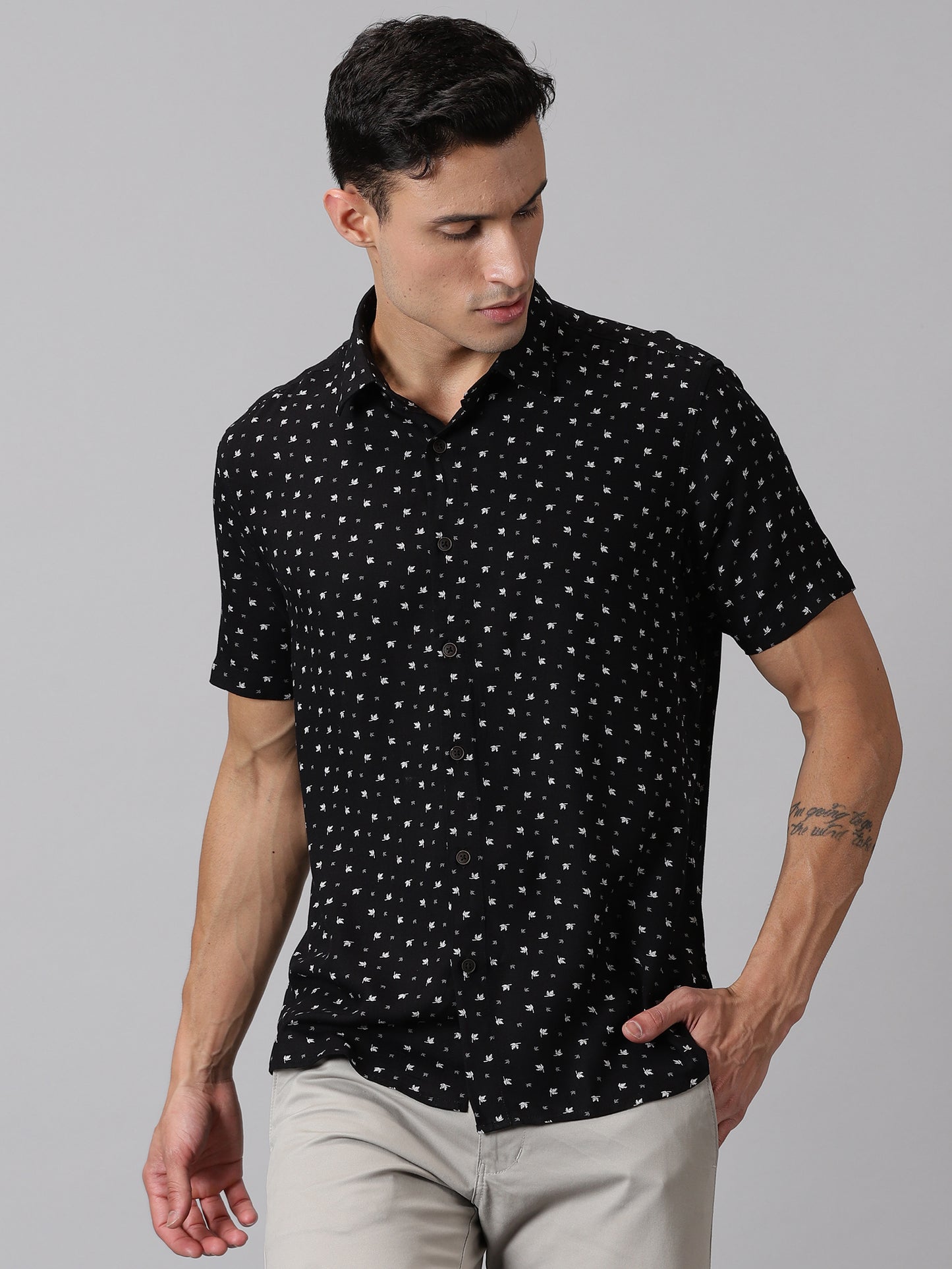 Midnight Garden Half-Sleeve Casual Shirt