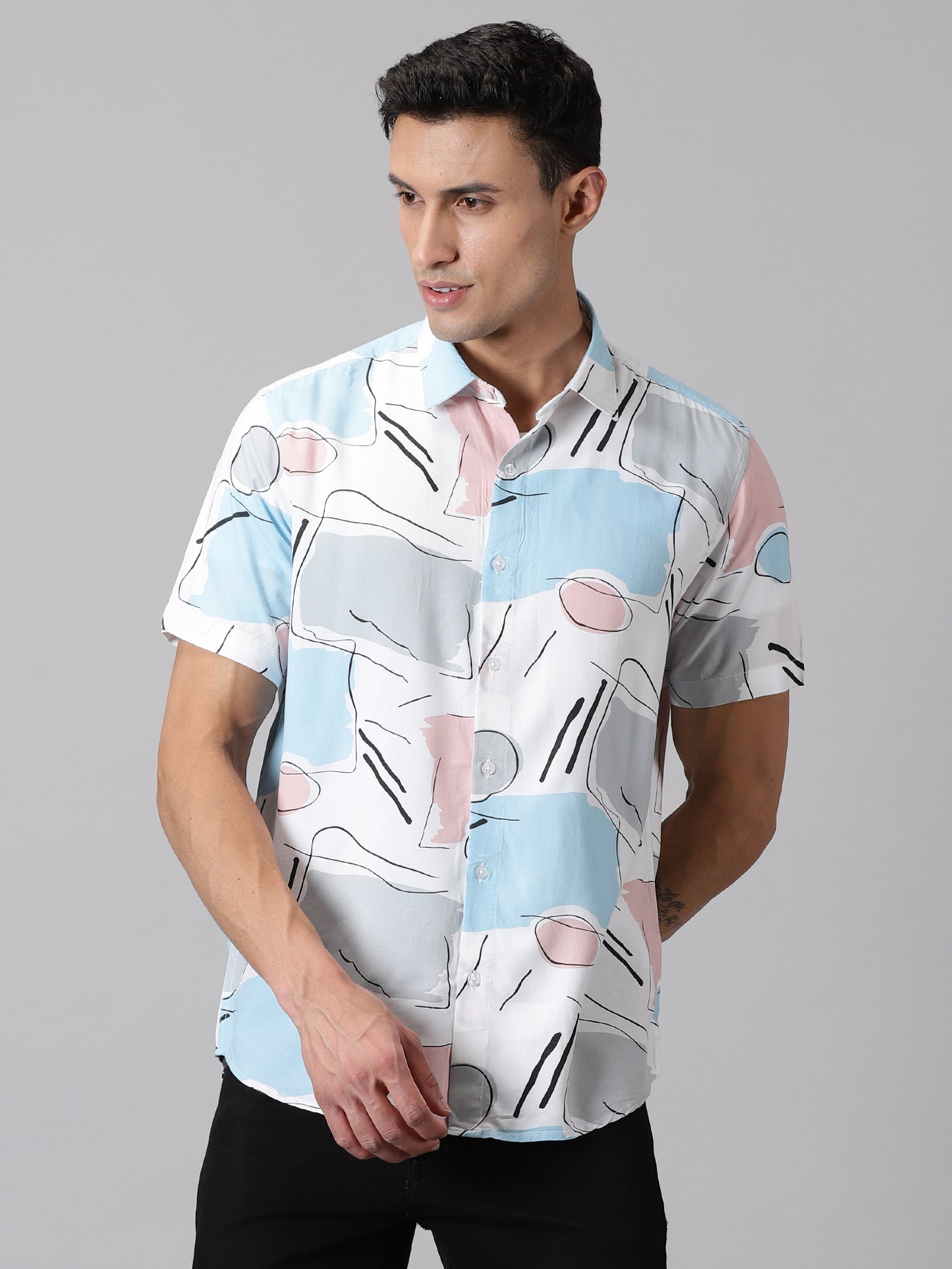 GeoMatrix Half-Sleeve Casual Shirt