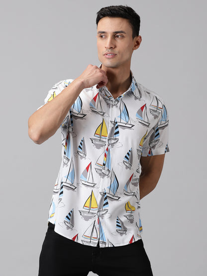 Nautical Odyssey Half-Sleeve Casual Shirt