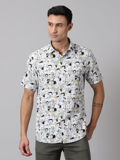 Comic Burst Half-Sleeve Casual Shirt