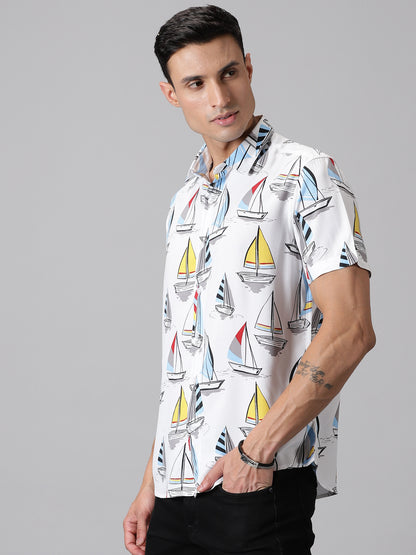 Nautical Odyssey Half-Sleeve Casual Shirt