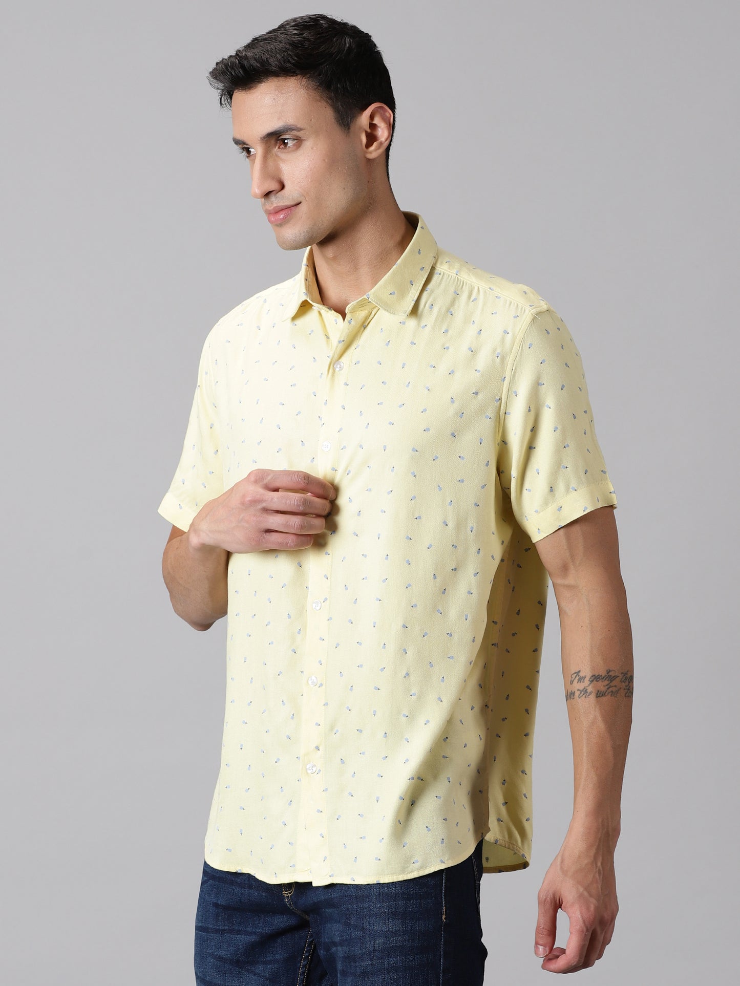 Lemon Sorbet Half-Sleeve Casual Shirt