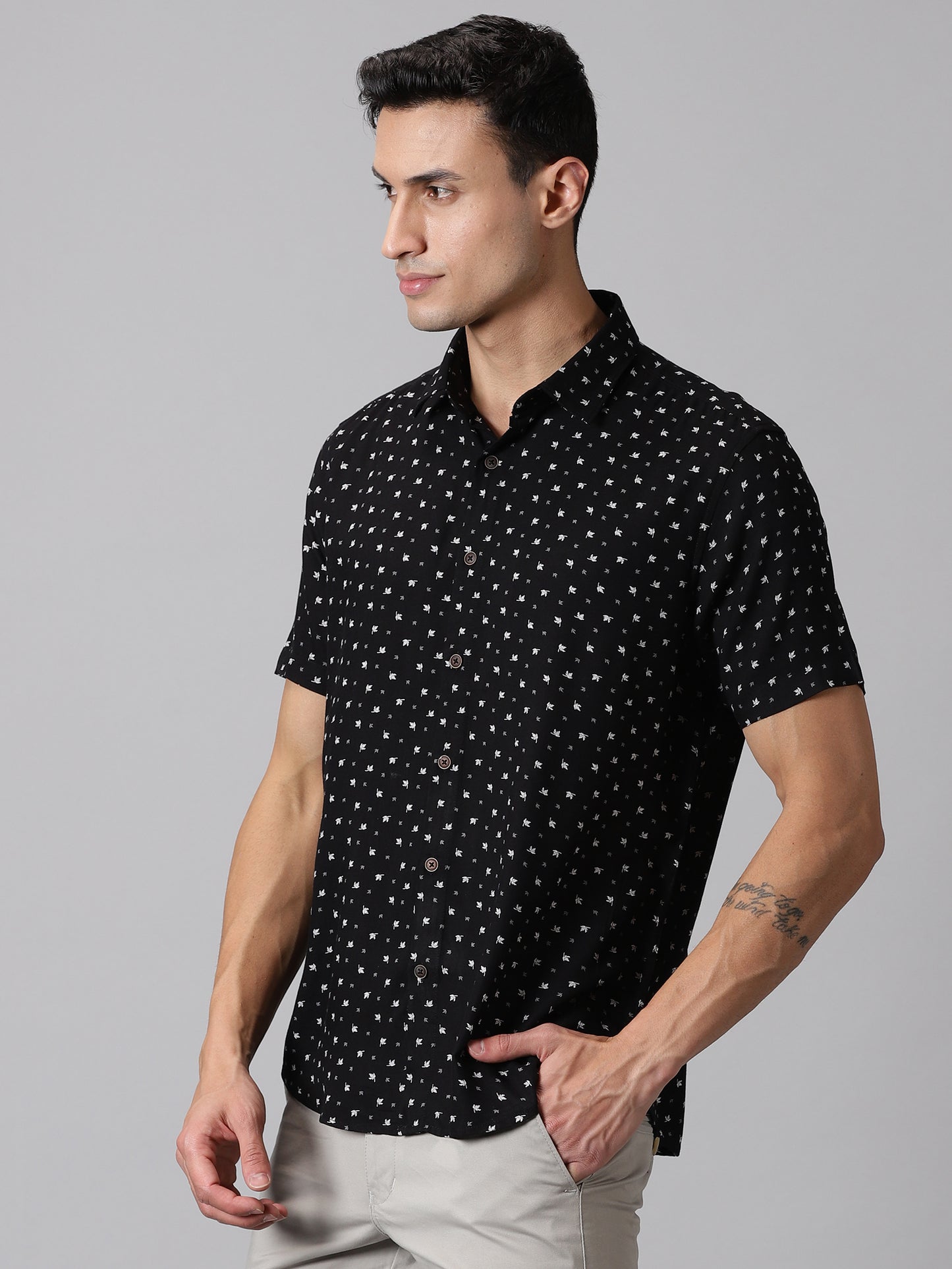 Midnight Garden Half-Sleeve Casual Shirt