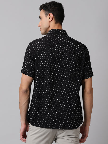 Midnight Garden Half-Sleeve Casual Shirt