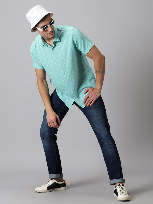 Minty Breeze Half-Sleeve Casual Shirt