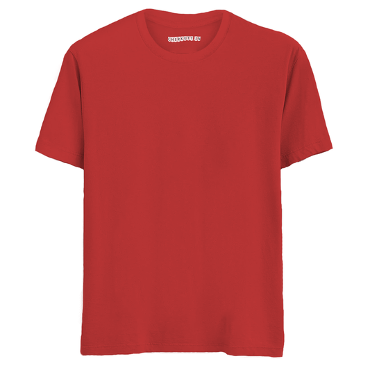 Solid Cherry Red Half Sleeves T-Shirt