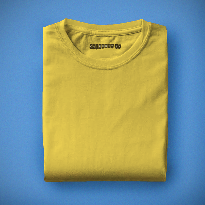 Solid Yellow Half Sleeves T-Shirt